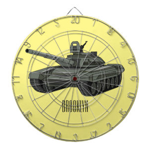 Tank cartoon illustration dartboard