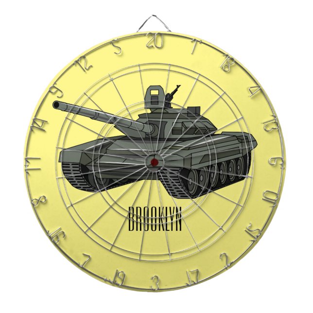 Tank cartoon illustration dartboard (Front)