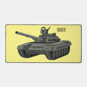 Tank cartoon illustration desk mat
