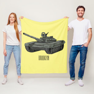 Tank cartoon illustration fleece blanket