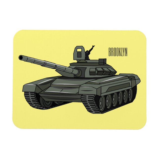 Tank cartoon illustration magnet (Horizontal)