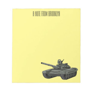 Tank cartoon illustration notepad