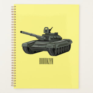 Tank cartoon illustration planner