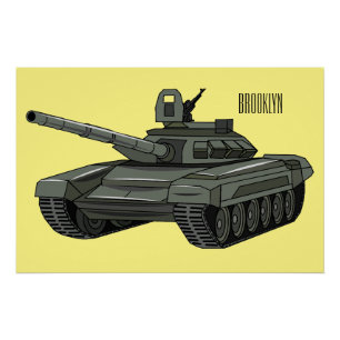 Tank cartoon illustration poster