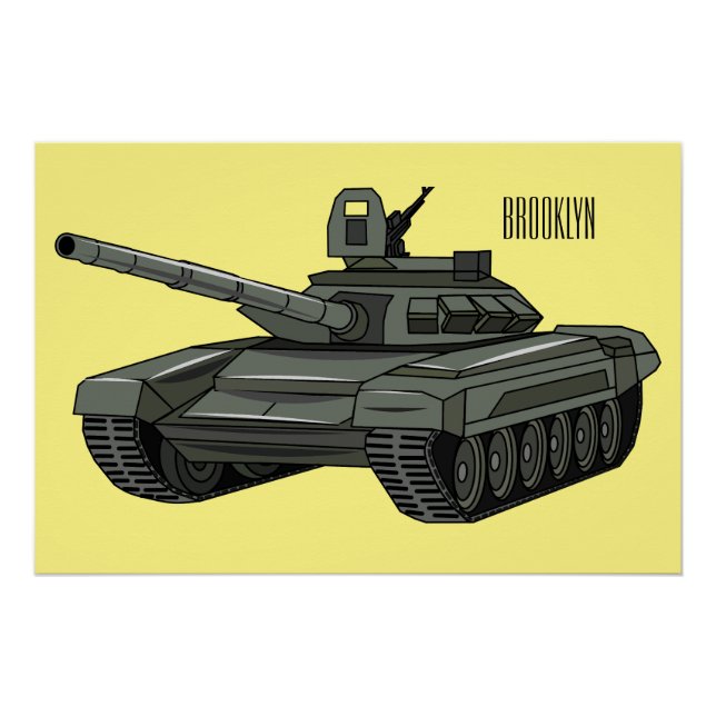 Tank cartoon illustration poster (Front)