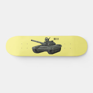 Tank cartoon illustration skateboard