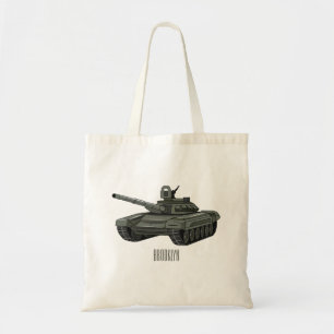 Tank cartoon illustration tote bag