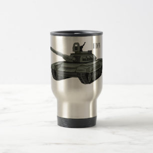 Tank cartoon illustration travel mug