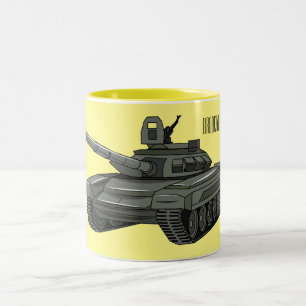 Tank cartoon illustration Two-Tone coffee mug