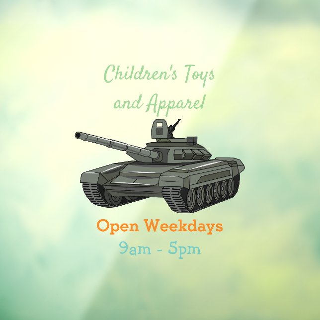 Tank cartoon illustration window cling (Sheet 3)