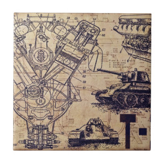 Tank Schematics Art Tile