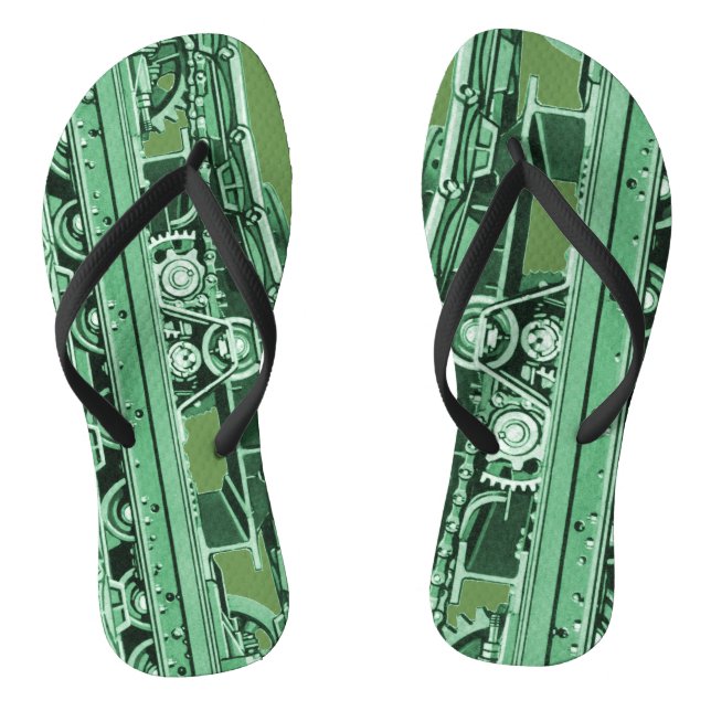 Tank Tracks Steam Shovel crane operator machinery Flip Flops (Footbed)