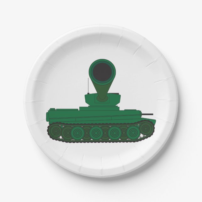 Tank Turret Gun Paper Plate (Front)