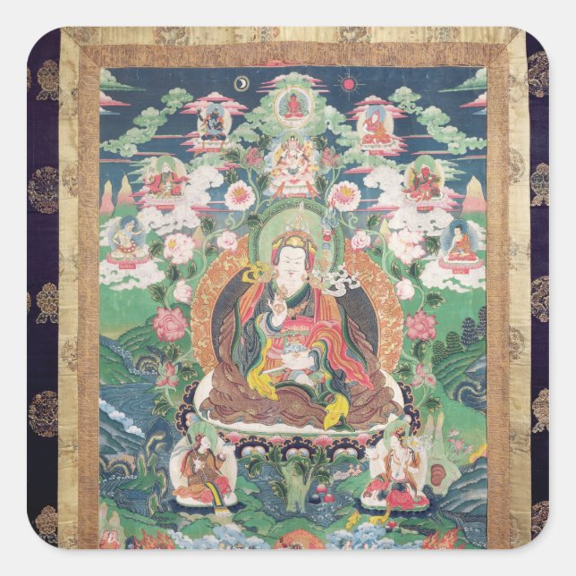 Tanka of Padmasambhava, c.749 AD Square Sticker (Front)