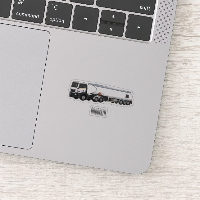 Tanker truck fuel transport cartoon illustration (Detail)