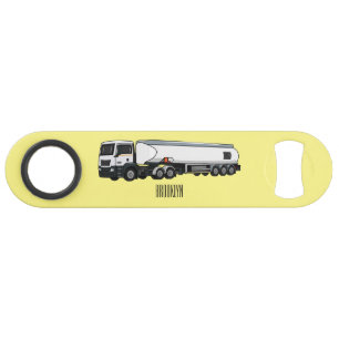 Tanker truck fuel transport cartoon illustration
