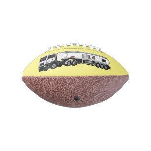 Tanker truck fuel transport cartoon illustration american football
