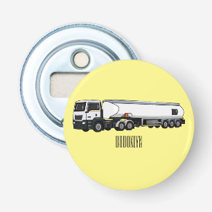 Tanker truck fuel transport cartoon illustration bottle opener