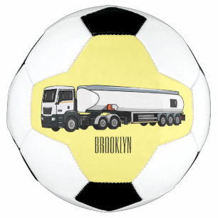 Tanker truck fuel transport cartoon illustration football