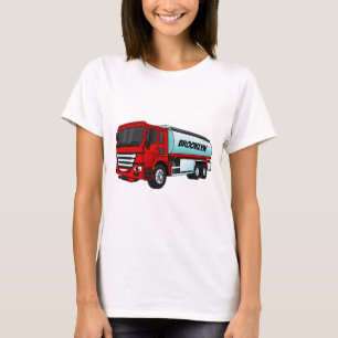 Tanker truck fuel transport cartoon illustration T-Shirt