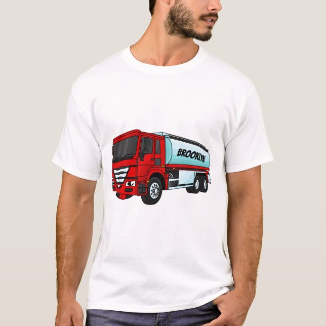 Tanker truck fuel transport cartoon illustration  T-Shirt (Front)