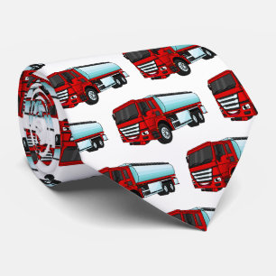 Tanker truck fuel transport cartoon illustration tie