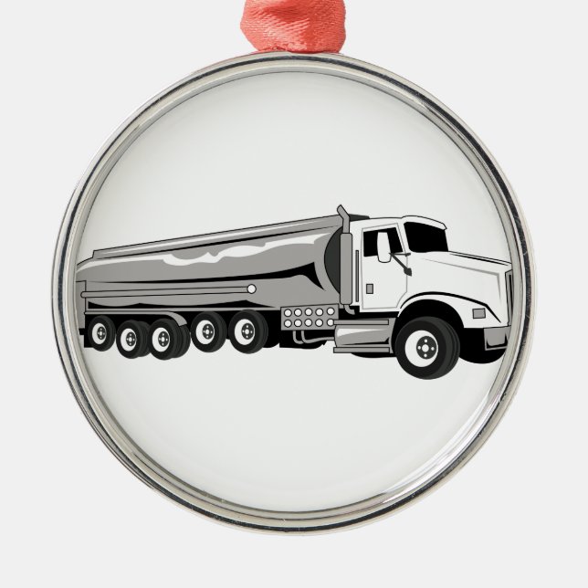 Tanker Truck Metal Tree Decoration (Front)