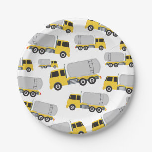 Tanker Truck Transportation Trucks Paper Plate