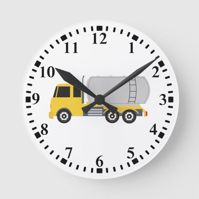 Tanker Truck Transportation Trucks Round Clock (Front)