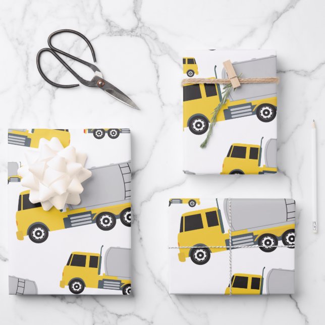 Tanker Truck Transportation Trucks Wrapping Paper Sheet (Front)