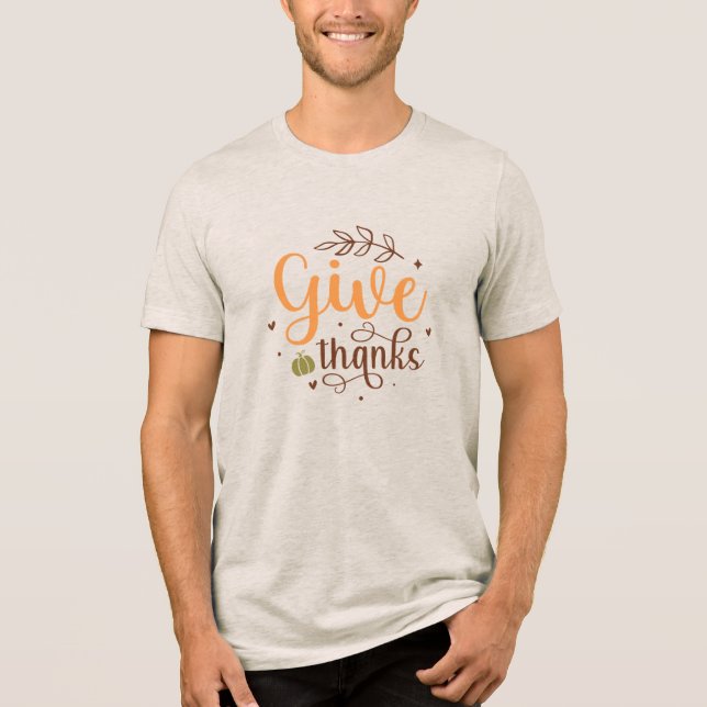 Tankful Thanksgiving Men's T-Shirt Tri-Blend Shirt (Front)