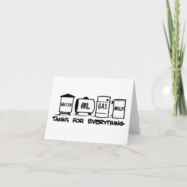 Tanks for everything pun thank you card (Front)