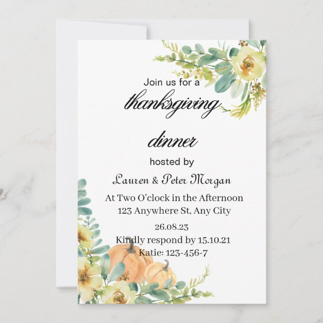 Tanksgiving Invitation (Front)