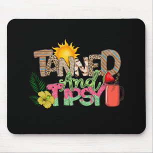 Tanned and Tipsy Fun Summer Party Design Mouse Mat