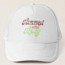 Tanned and Tipsy fun summer retro quote typography