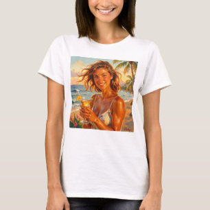 Tanned and Tipsy Party Vibe Beach Glow Art T-Shirt