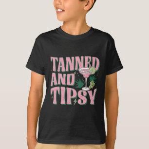 Tanned And Tipsy Summer Vibes Tropical Beach Trip T-Shirt
