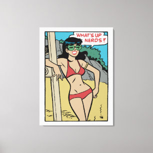 Tanned Beach Bunny Bikini Girl • What's Up Nerds?  Canvas Print