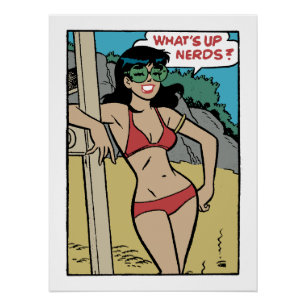 Tanned Beach Bunny Bikini Girl • What's Up Nerds?  Poster