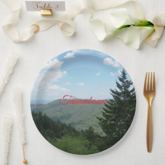 Tannenbaum Mountain Christmas Paper Plate