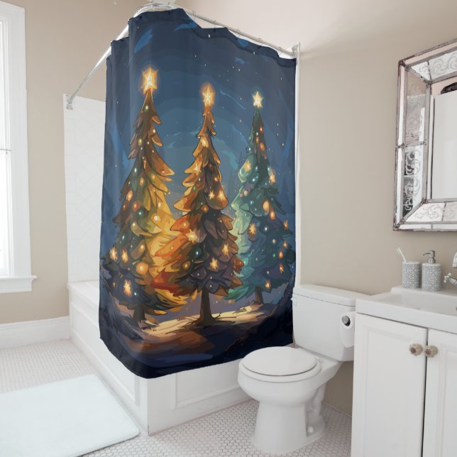 Tannenbaum Radiance Shower Curtain (In Situ)