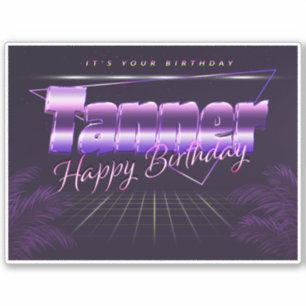 Tanner Name First name lila retro Sticker Birthday