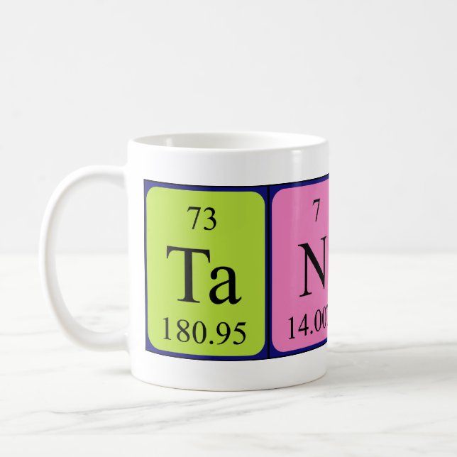 Tanner periodic table name mug (Left)