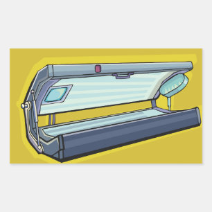 Tanning Bed Retro Spa Rectangular Sticker