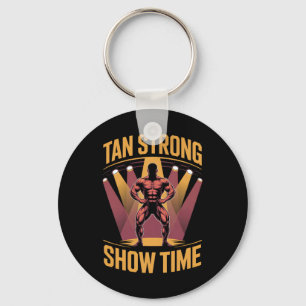 Tanning Bed Tan Strong Athletes Gym Goers Bronze T Key Ring