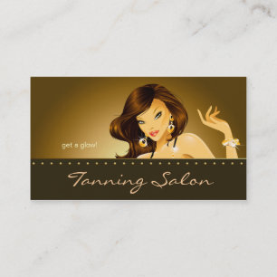 Tanning Business Card Gold Woman Dark