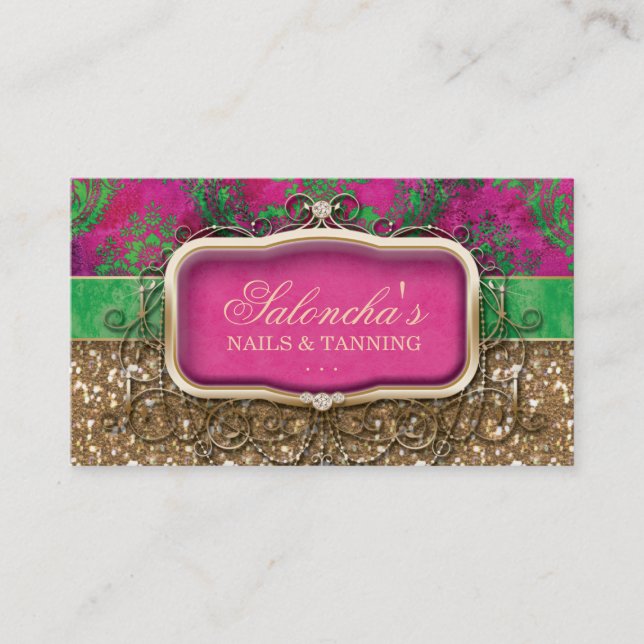 Tanning Fashion Chandelier Real Estate Agent Damas Business Card (Front)
