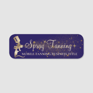 Tanning Girl Spray Airbrush navy Name Tag