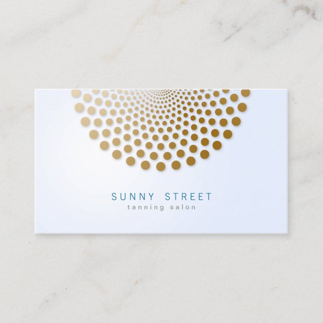 Tanning Salon Business Card Circle Dots Motif (Front)