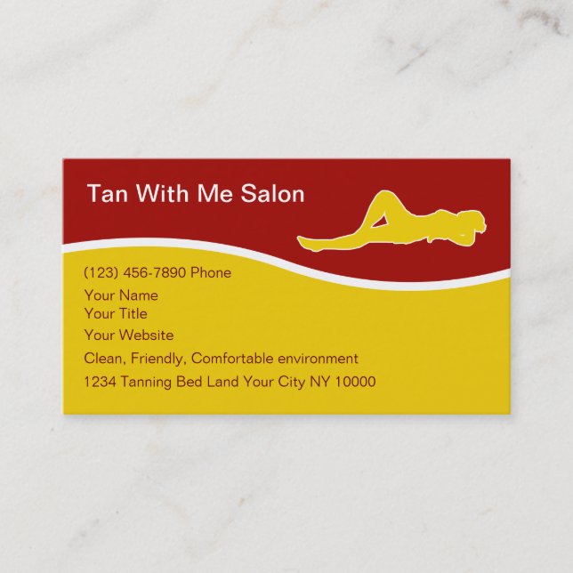 Tanning Salon Business Cards (Front)